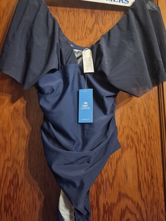 Cupshe Other - Cupshe Navy Off-Shoulder One-Piece Swimsuit